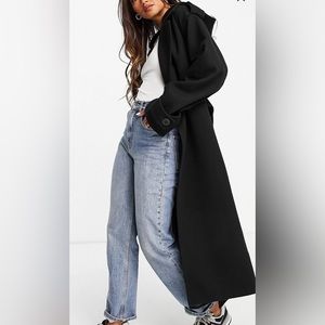 New Black trench coat with hood